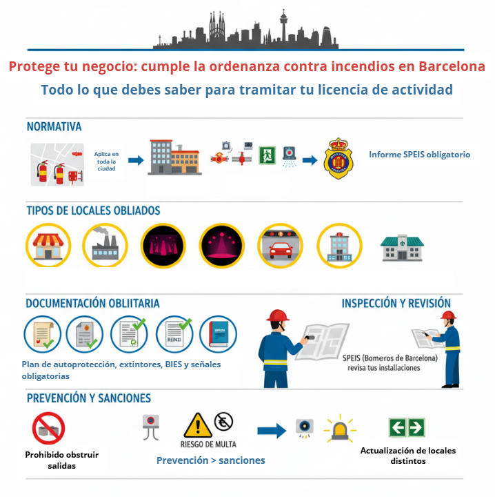 Lo que debes saber sobre la normativa contra incendios en Barcelona para abrir tu negocio
