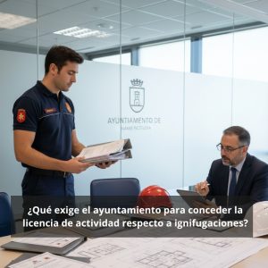 ¿Qué exige el ayuntamiento para conceder la licencia de actividad respecto a ignifugaciones?